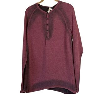 Civil Society Waffle Knit Long Sleeve Mens Size M Maroon NEW Oversized Henley